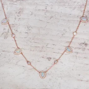 Rose Gold Stardust Opal Necklace