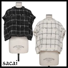 sacai  |Other Plaid Patterns Nylon Sleeveless Street Style U-Neck