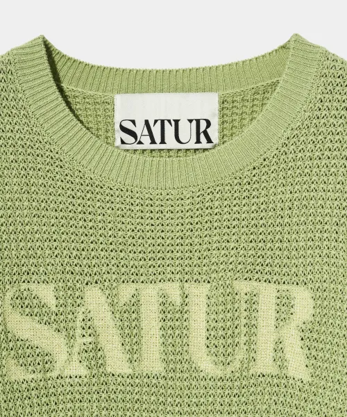 SATUR  |Unisex Short Sleeves Logo Sweaters