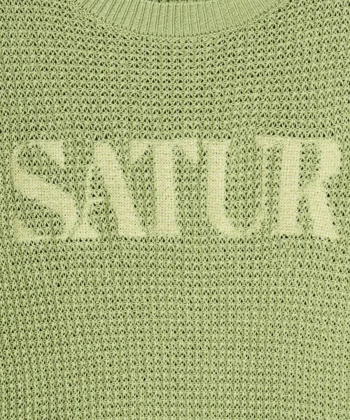 SATUR  |Unisex Short Sleeves Logo Sweaters