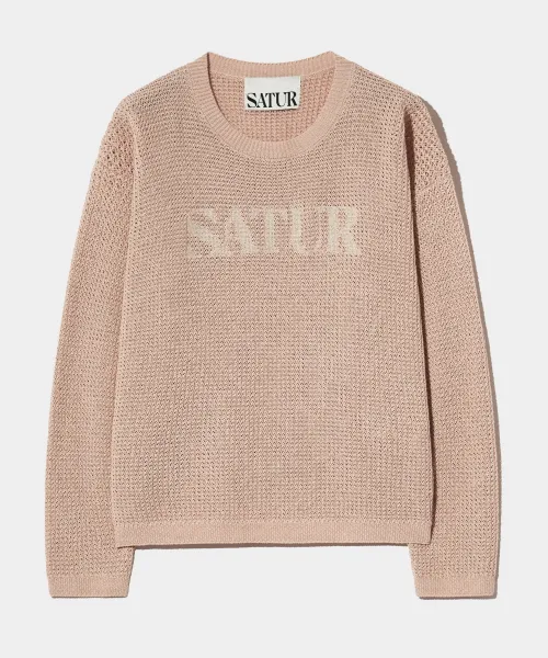 SATUR  |Unisex Short Sleeves Logo Sweaters