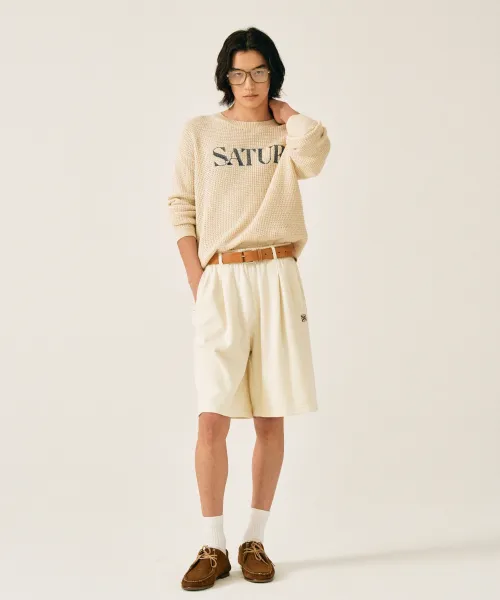 SATUR  |Unisex Short Sleeves Logo Sweaters