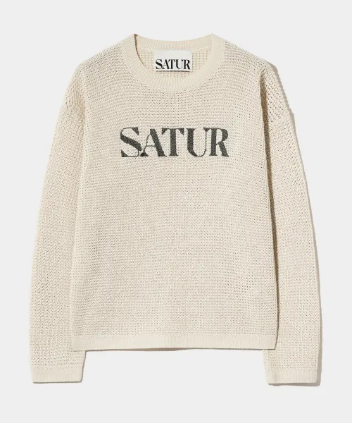 SATUR  |Unisex Short Sleeves Logo Sweaters