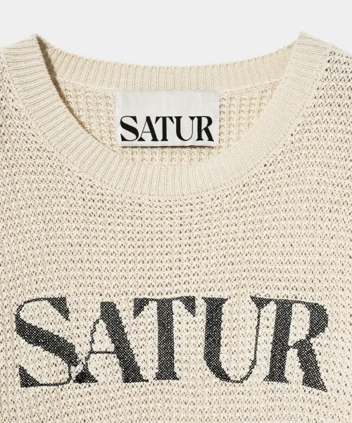 SATUR  |Unisex Short Sleeves Logo Sweaters