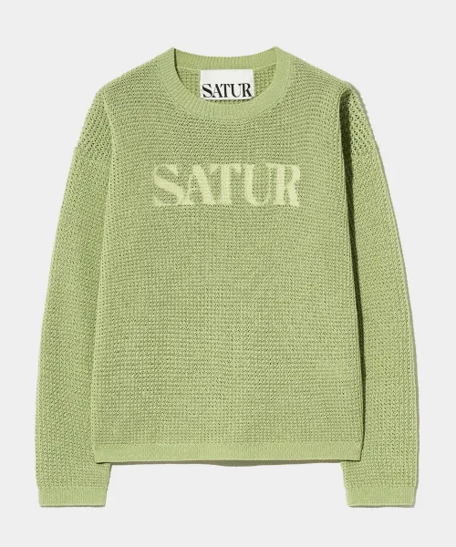 SATUR  |Unisex Short Sleeves Logo Sweaters