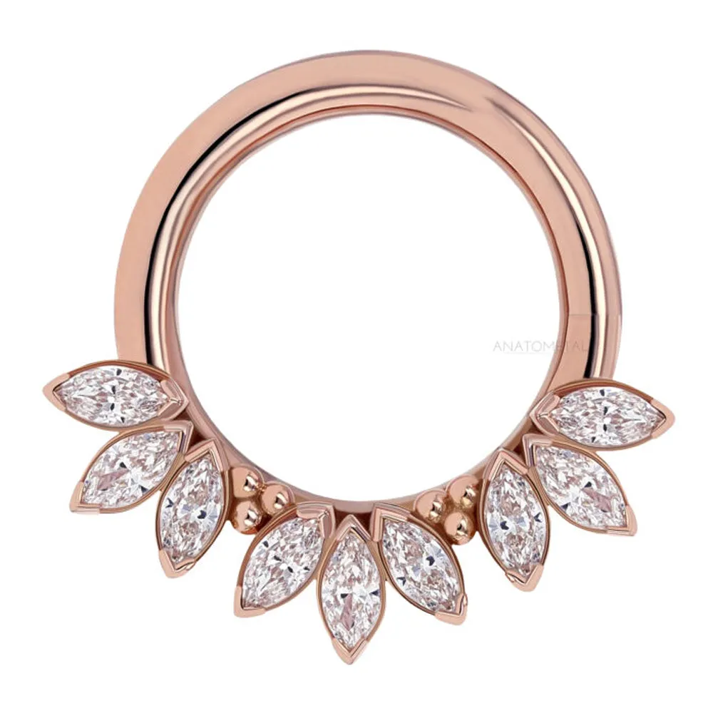 Sedona Seam Ring in Rose Gold with Marquise-Cut Brilliant Gems