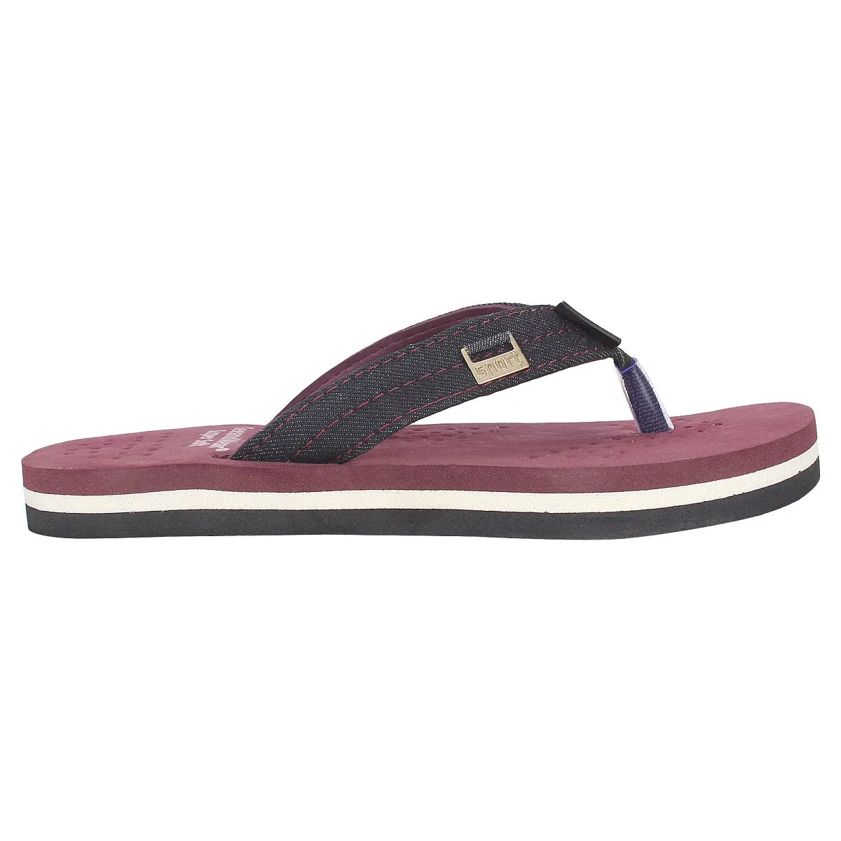 SeeandWear Burgundy Soft Flip Flops For Men