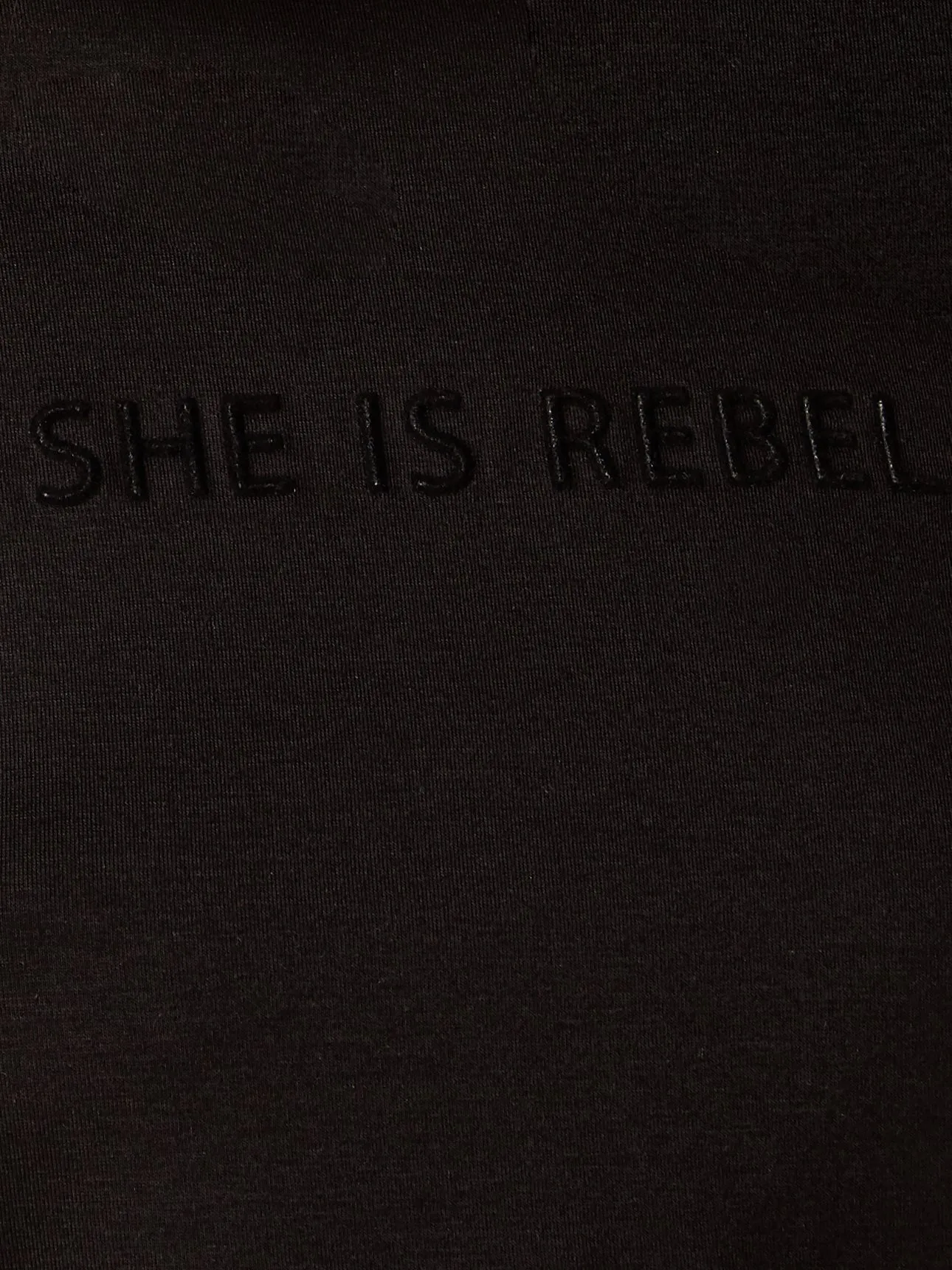 SHE IS REBEL Slim Fit Black T-shirt