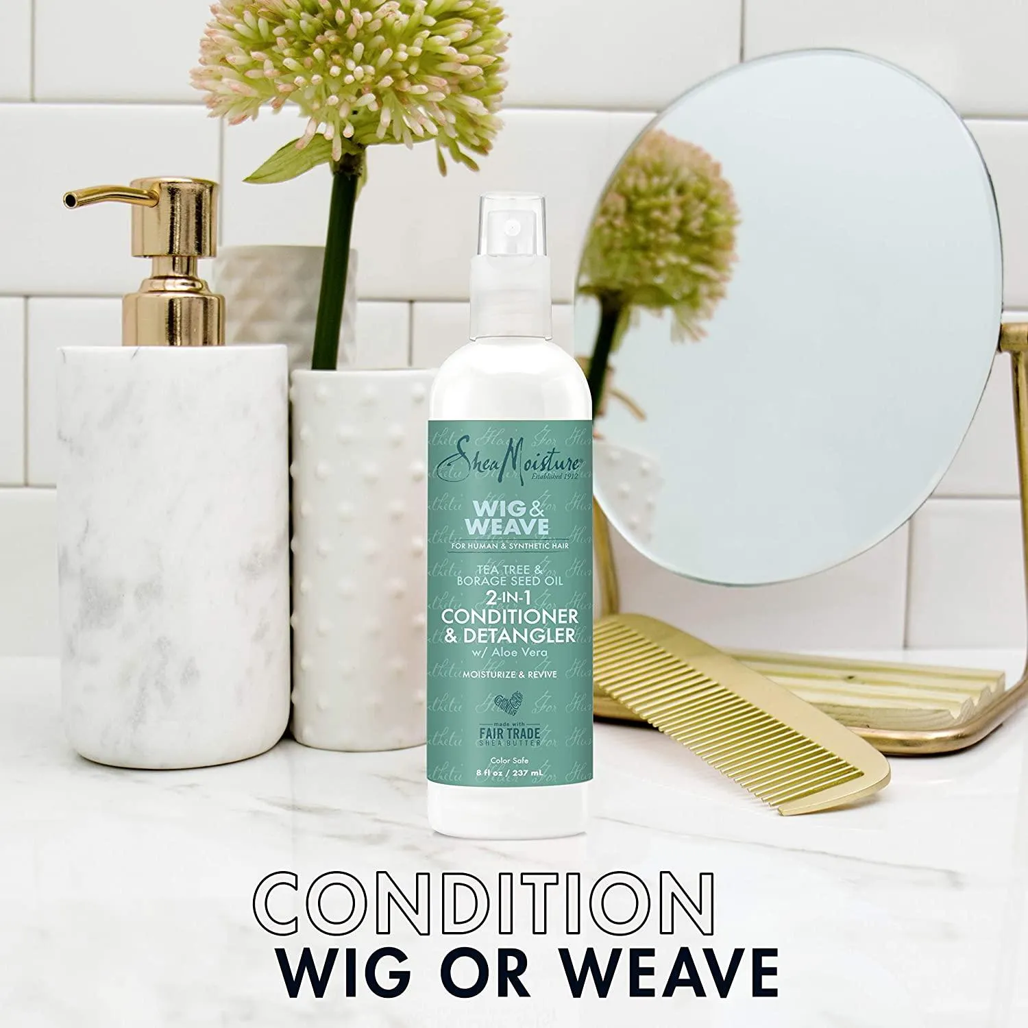 Shea Moisture 2in1 Conditioner and Detangler Leave-In Conditioner for Wig 8 Ounce