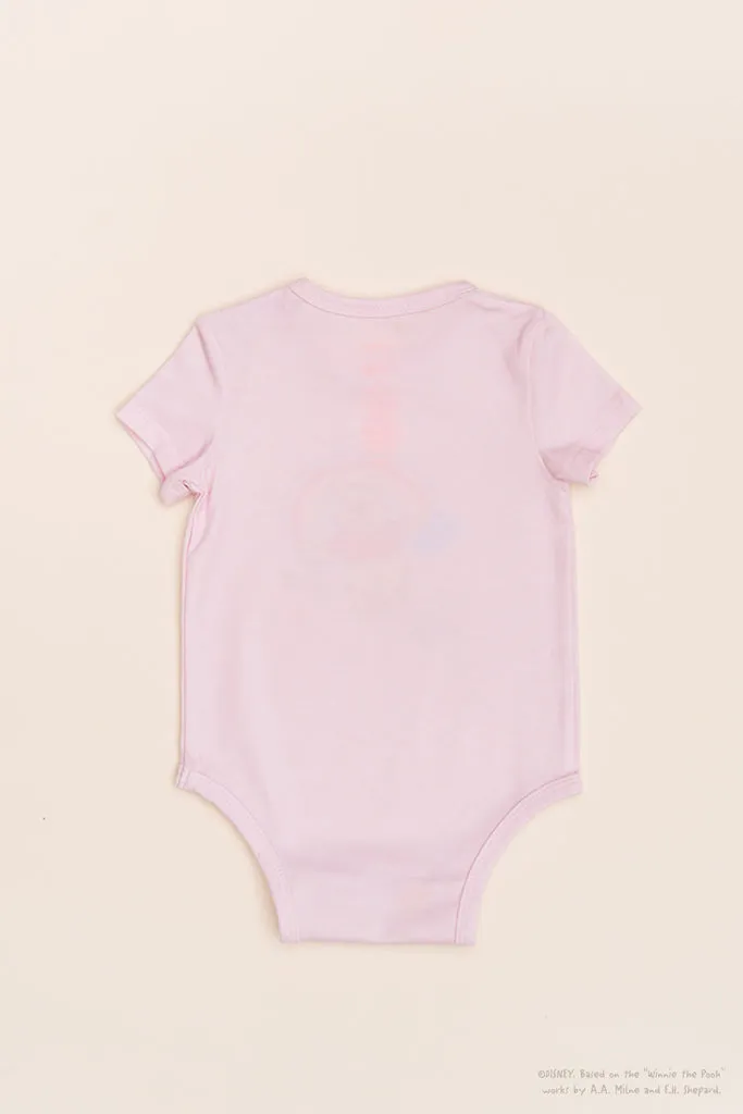 Short-Sleeve Onesie - Pink Rainbow Pooh