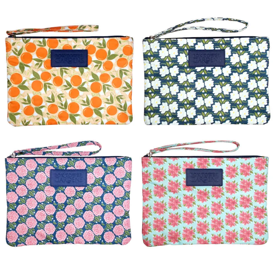 Signature Blooms Large Wristlet Clutch Pouch