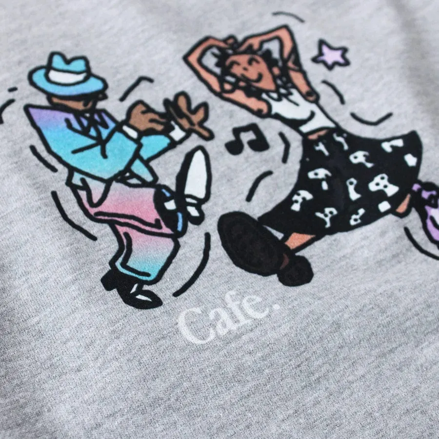 Skateboard Cafe Dancing T-Shirt Heather Grey