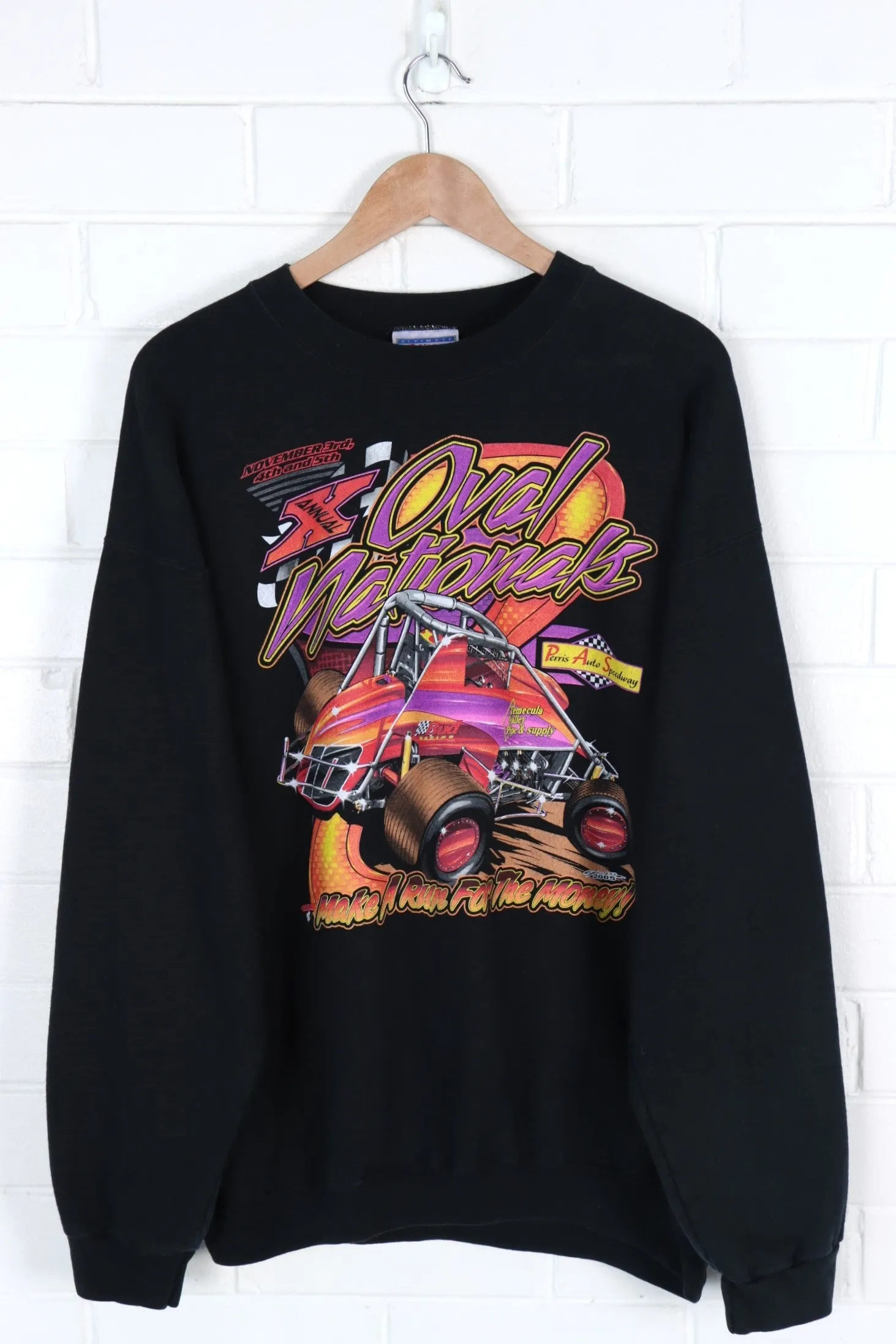 Speedway Car Racing Oval Nationals Colourful Graphic Sweatshirt (XL)