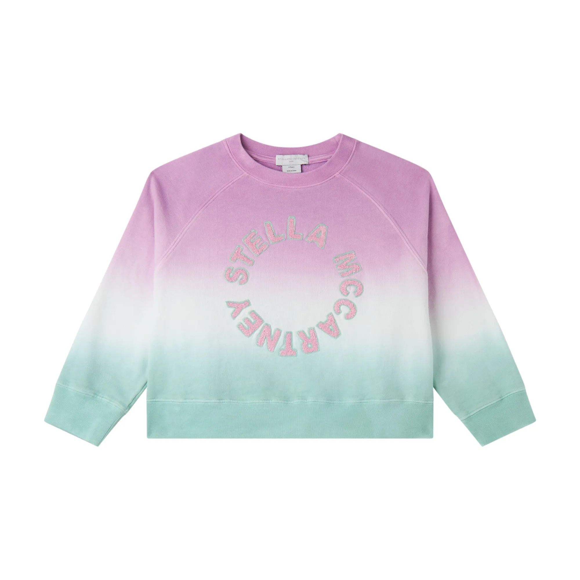 Stella McCartney Girl's Tie Dye LS Sweatshirt w/ Terry Logo