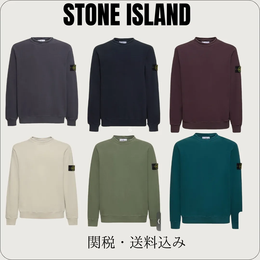 STONE ISLAND  |Unisex Plain Cotton Logo Sweatshirts