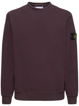 STONE ISLAND  |Unisex Plain Cotton Logo Sweatshirts