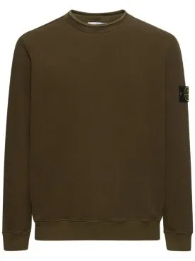 STONE ISLAND  |Unisex Plain Cotton Logo Sweatshirts