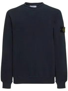 STONE ISLAND  |Unisex Plain Cotton Logo Sweatshirts