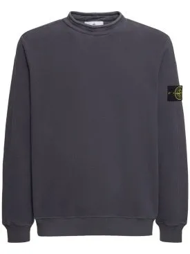 STONE ISLAND  |Unisex Plain Cotton Logo Sweatshirts