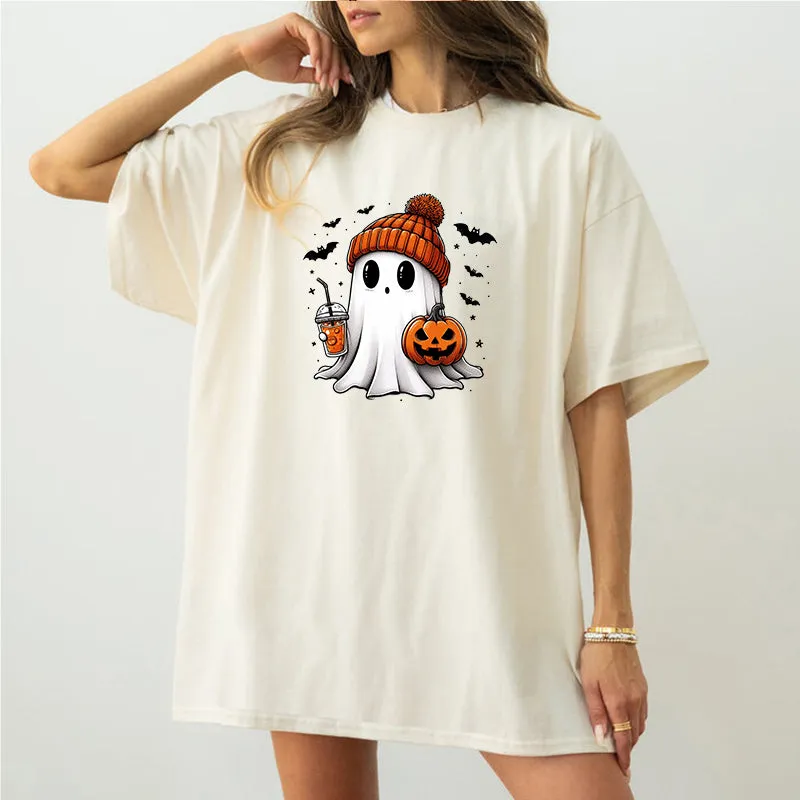 Summerween Ghost, Halloween T Shirt for Women