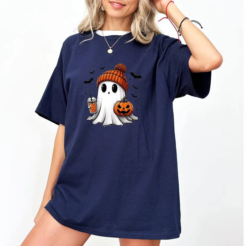 Summerween Ghost, Halloween T Shirt for Women