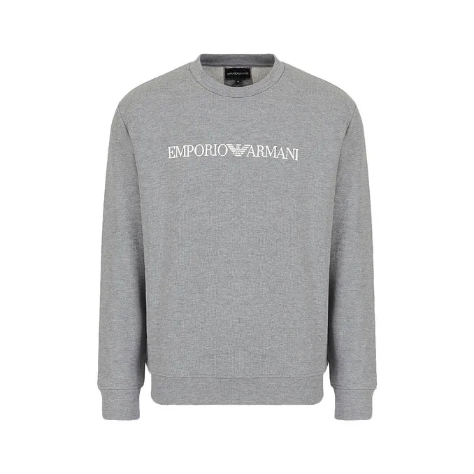 SWEATSHIRT WITH LOGO LETTERING Man Grey