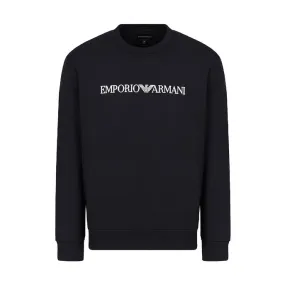 SWEATSHIRT WITH LOGO WRITING Man Navy Logo