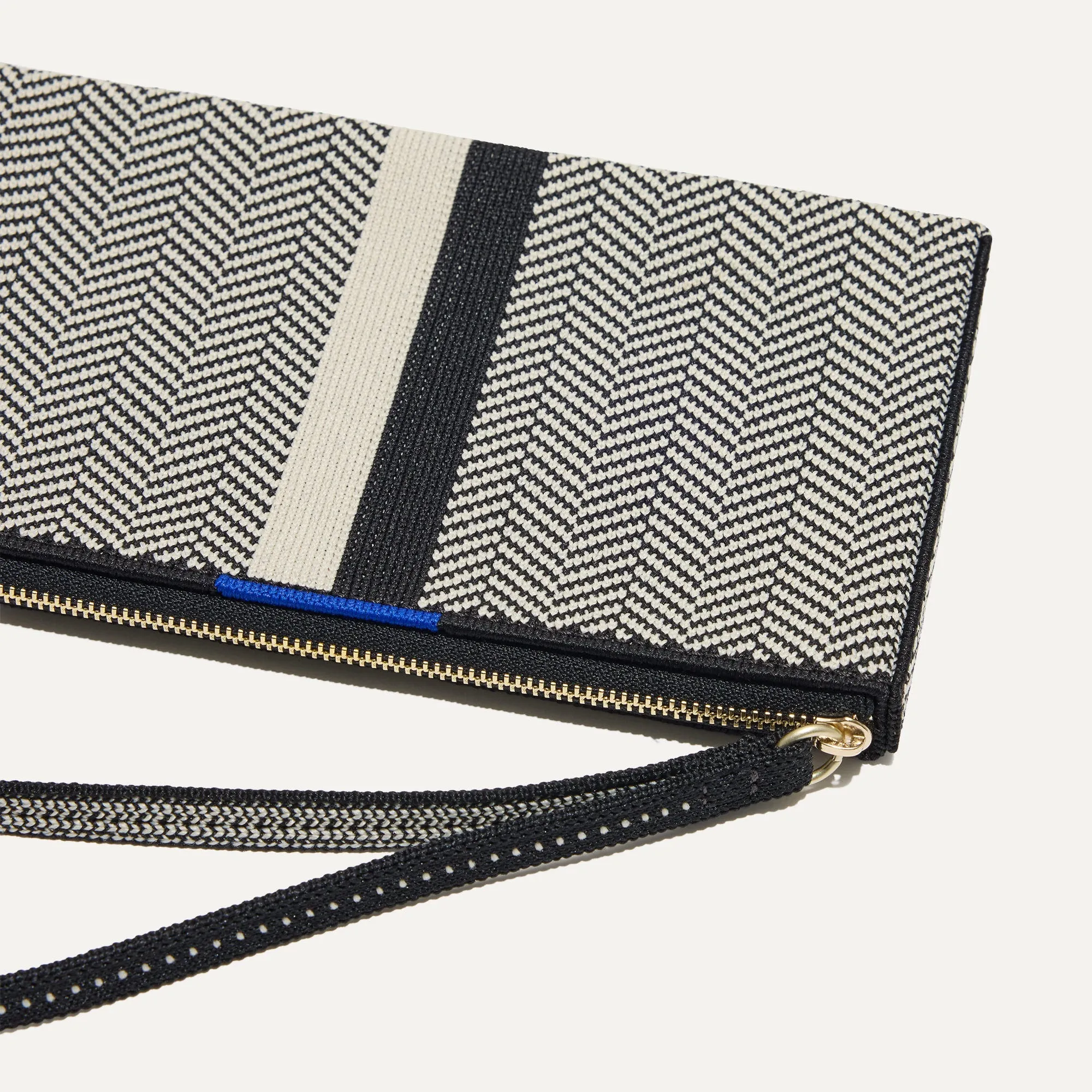 The Wallet Wristlet in Mist Herringbone