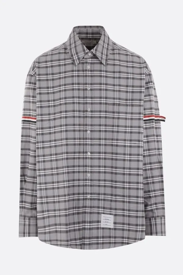 THOM BROWNE  |Gingham Other Plaid Patterns Long Sleeves Cotton Oversized