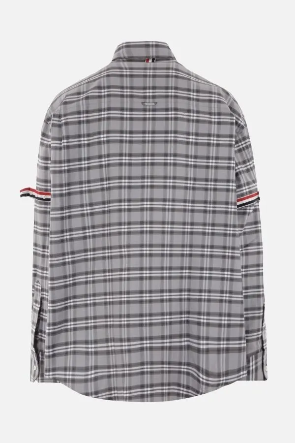 THOM BROWNE  |Gingham Other Plaid Patterns Long Sleeves Cotton Oversized