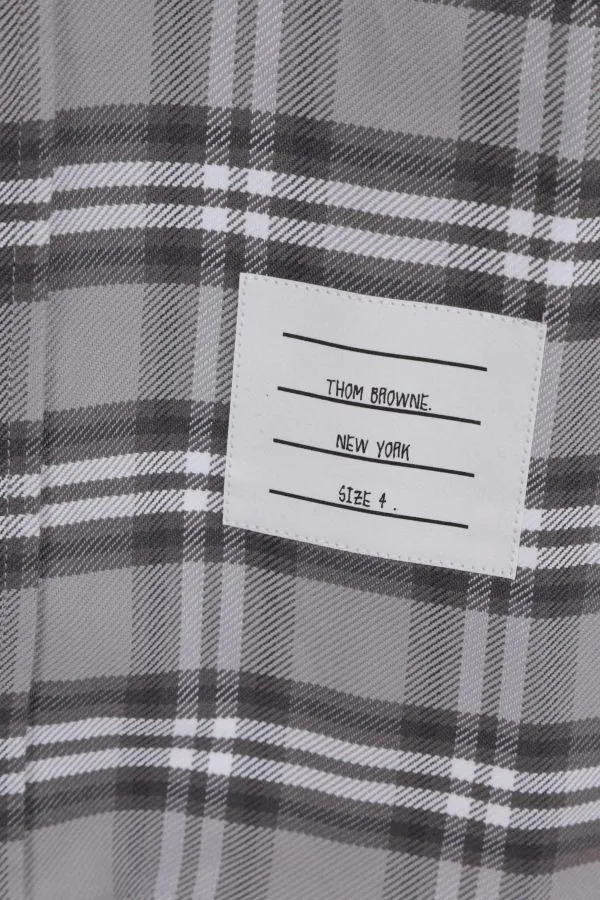 THOM BROWNE  |Gingham Other Plaid Patterns Long Sleeves Cotton Oversized