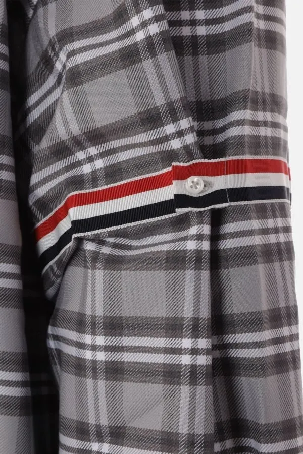 THOM BROWNE  |Gingham Other Plaid Patterns Long Sleeves Cotton Oversized