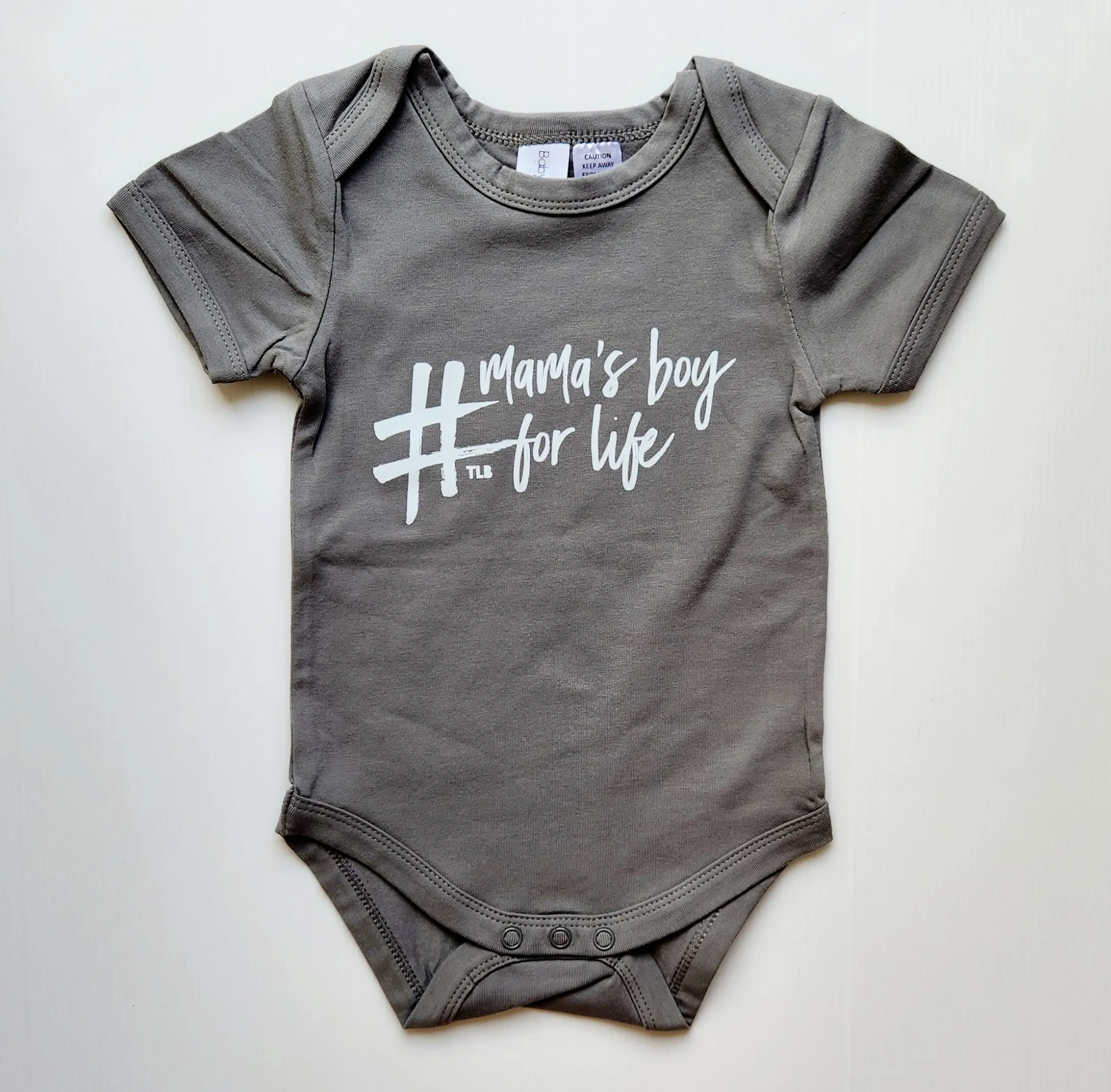 TLB mamas boy for life onesie grey mist