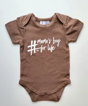 TLB mamas boy for life onesie mocha