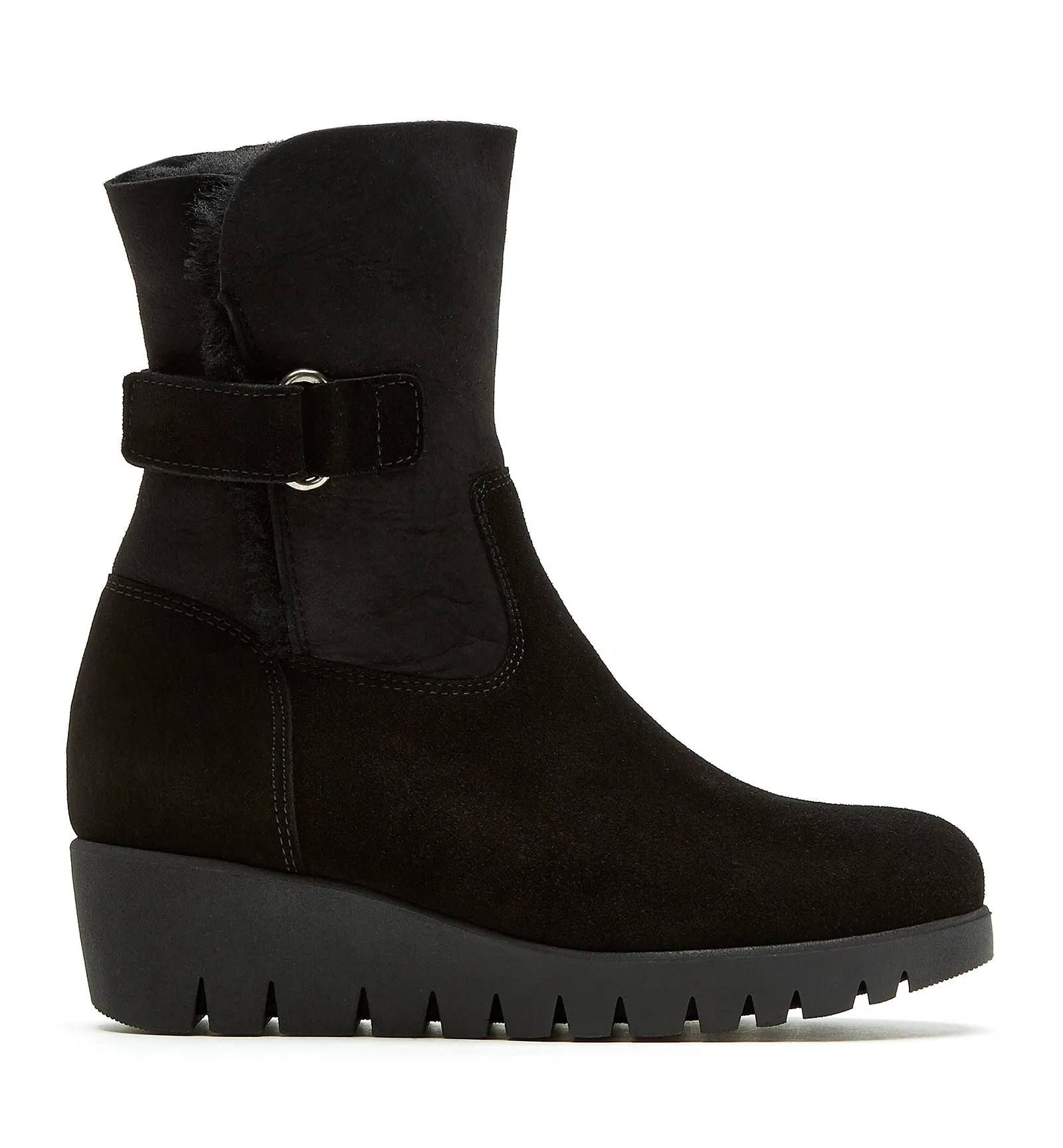 TROY SHEARLING-LINED SUEDE BOOTIE