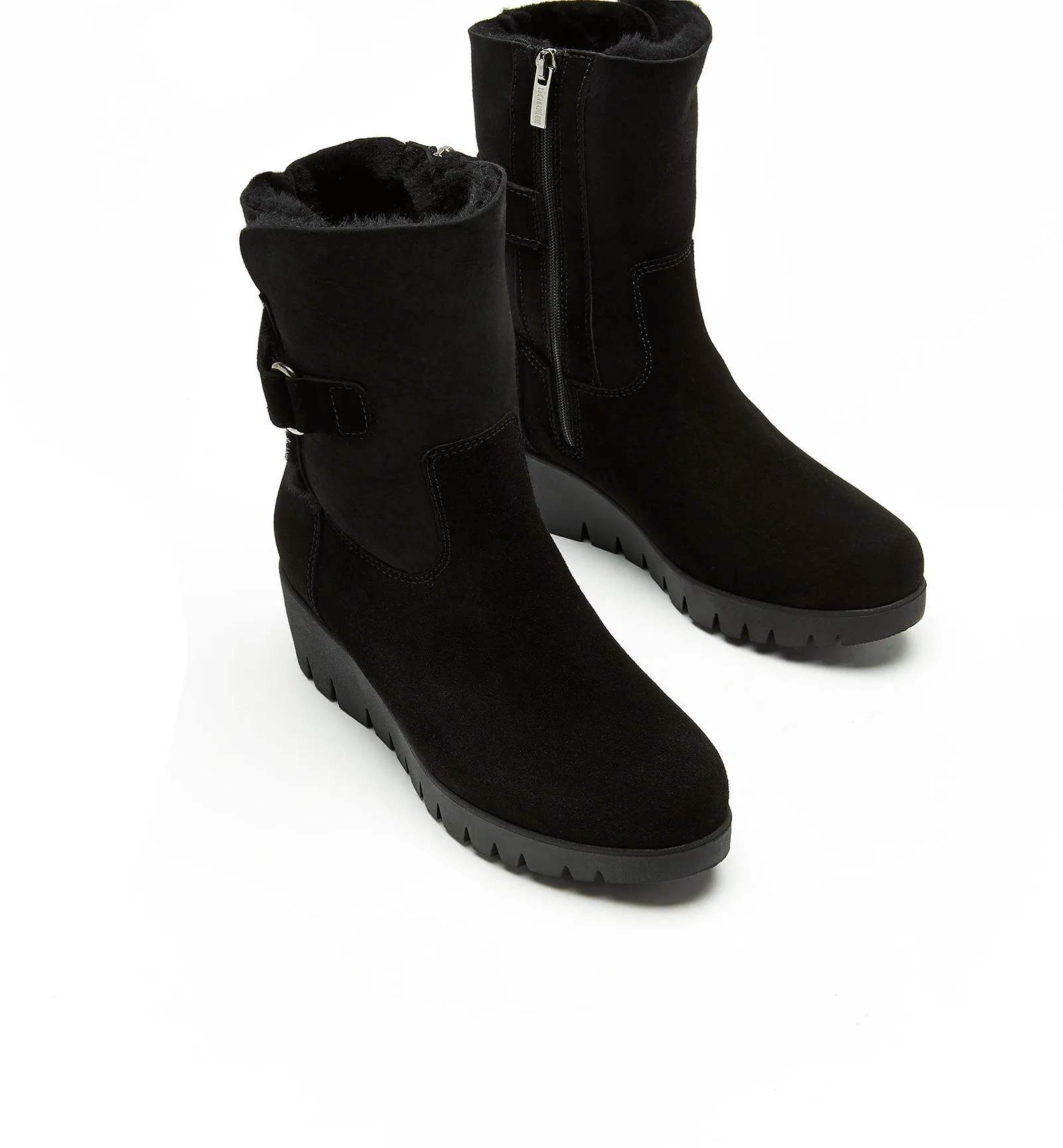 TROY SHEARLING-LINED SUEDE BOOTIE