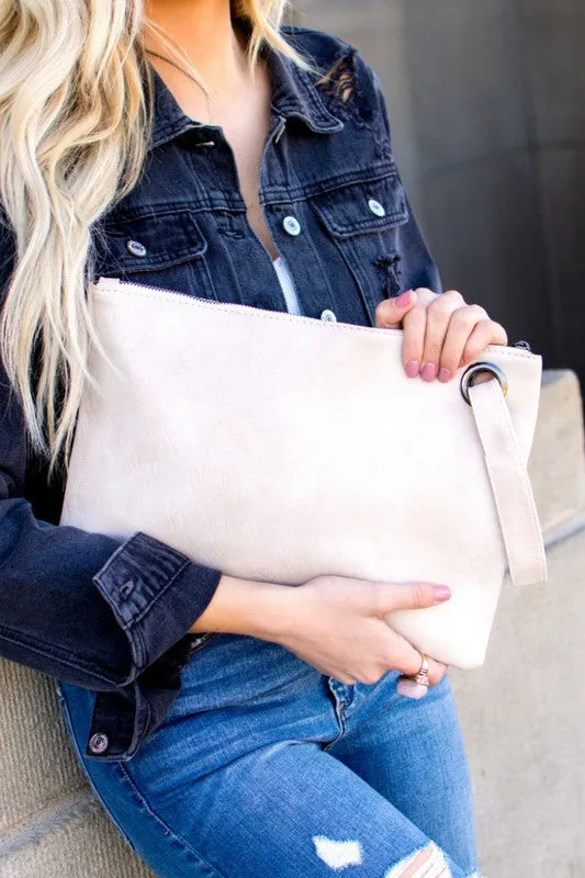 Vegan Leather Oversized Clutch - 5 Colors