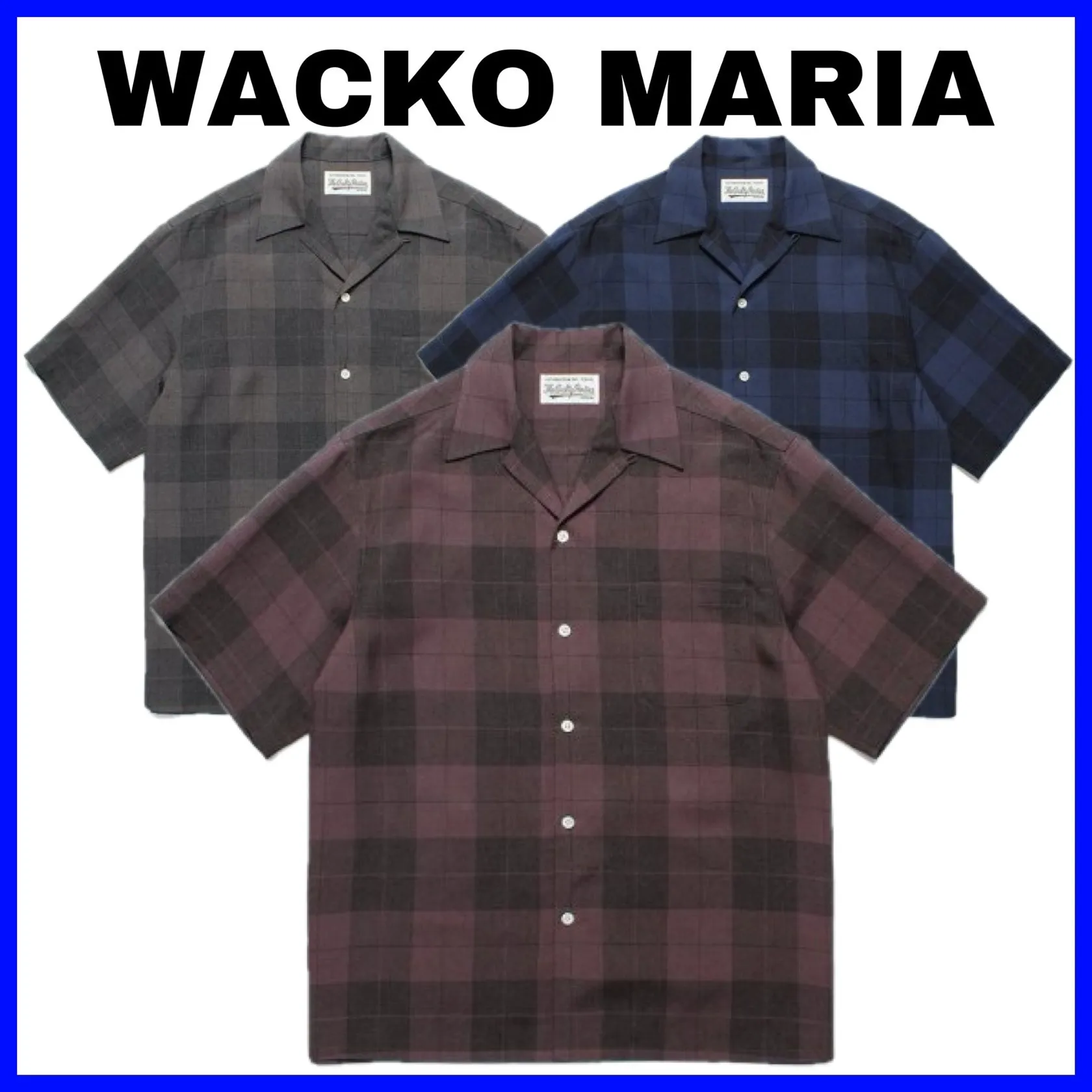 WACKO MARIA  |Other Plaid Patterns Street Style Short Sleeves Shirts