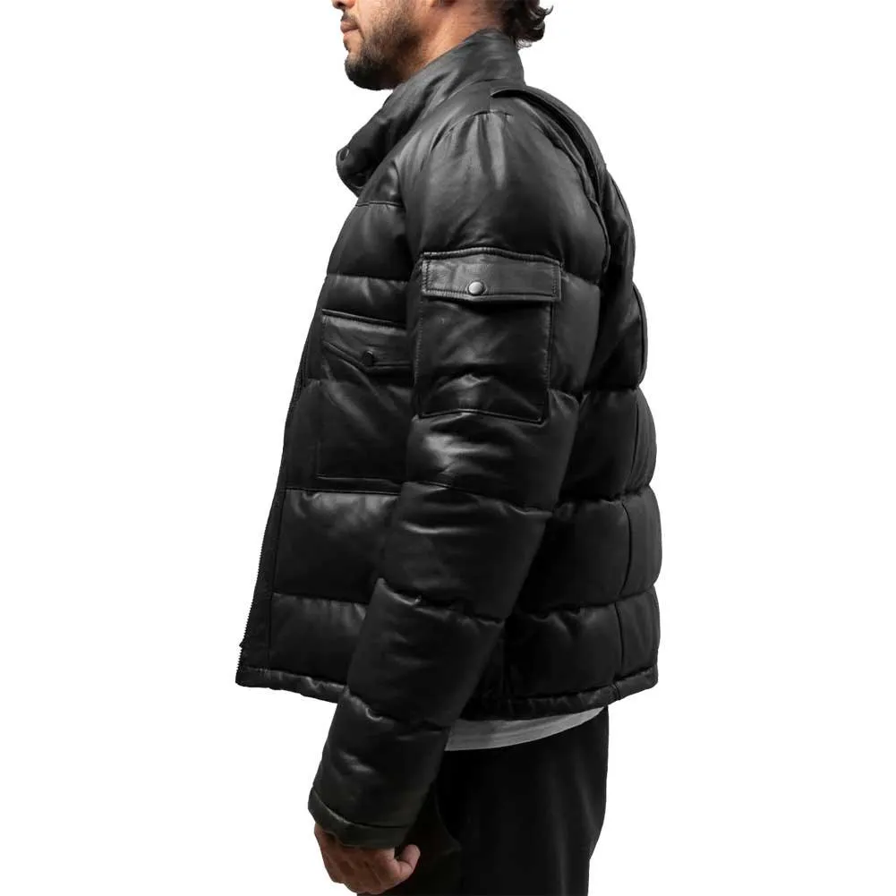 Whet Blu Mens Jace Lambskin Goose Down Puffer Jacket