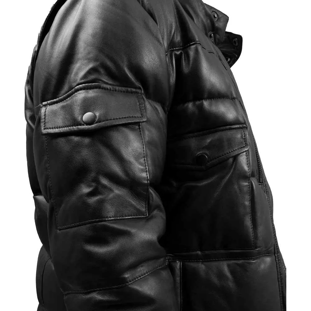 Whet Blu Mens Jace Lambskin Goose Down Puffer Jacket