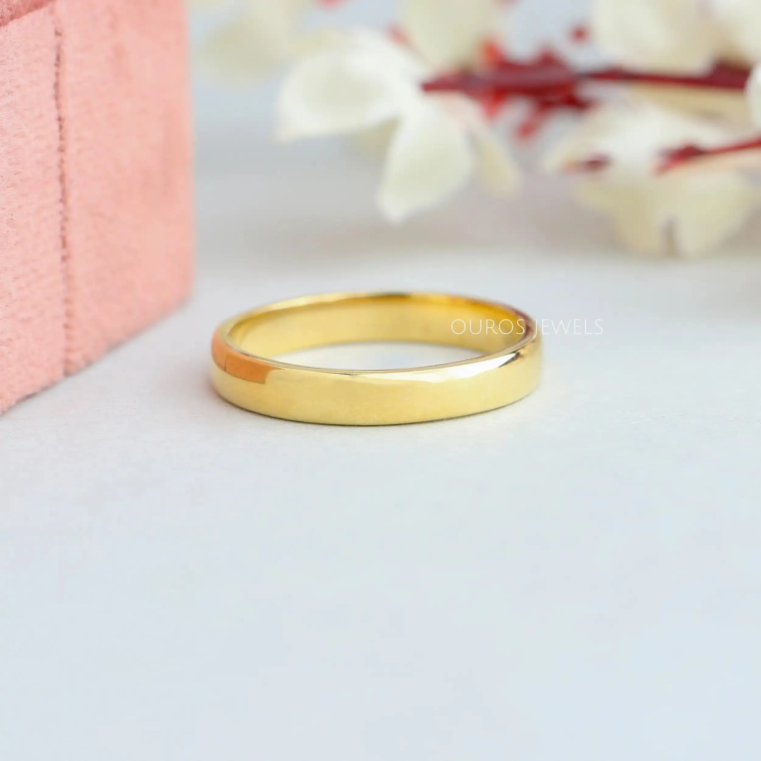 Yellow Gold Plain Wedding Band For  Men