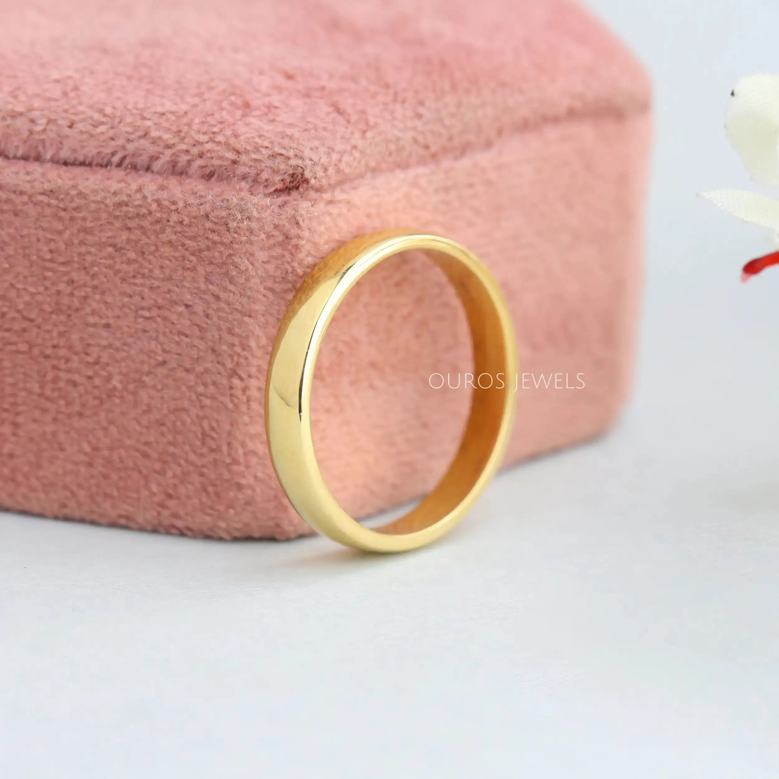 Yellow Gold Plain Wedding Band For  Men