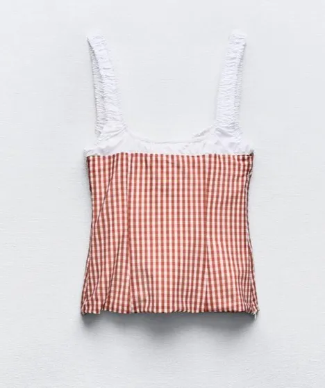 ZARA  |Other Plaid Patterns Casual Style Sleeveless