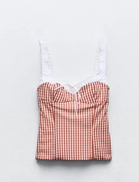 ZARA  |Other Plaid Patterns Casual Style Sleeveless