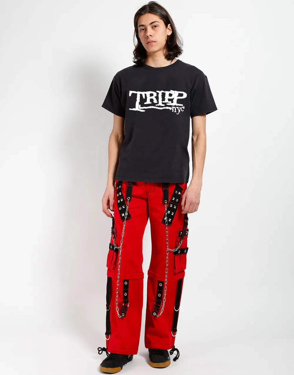 Zip Off Cuff Pant Red