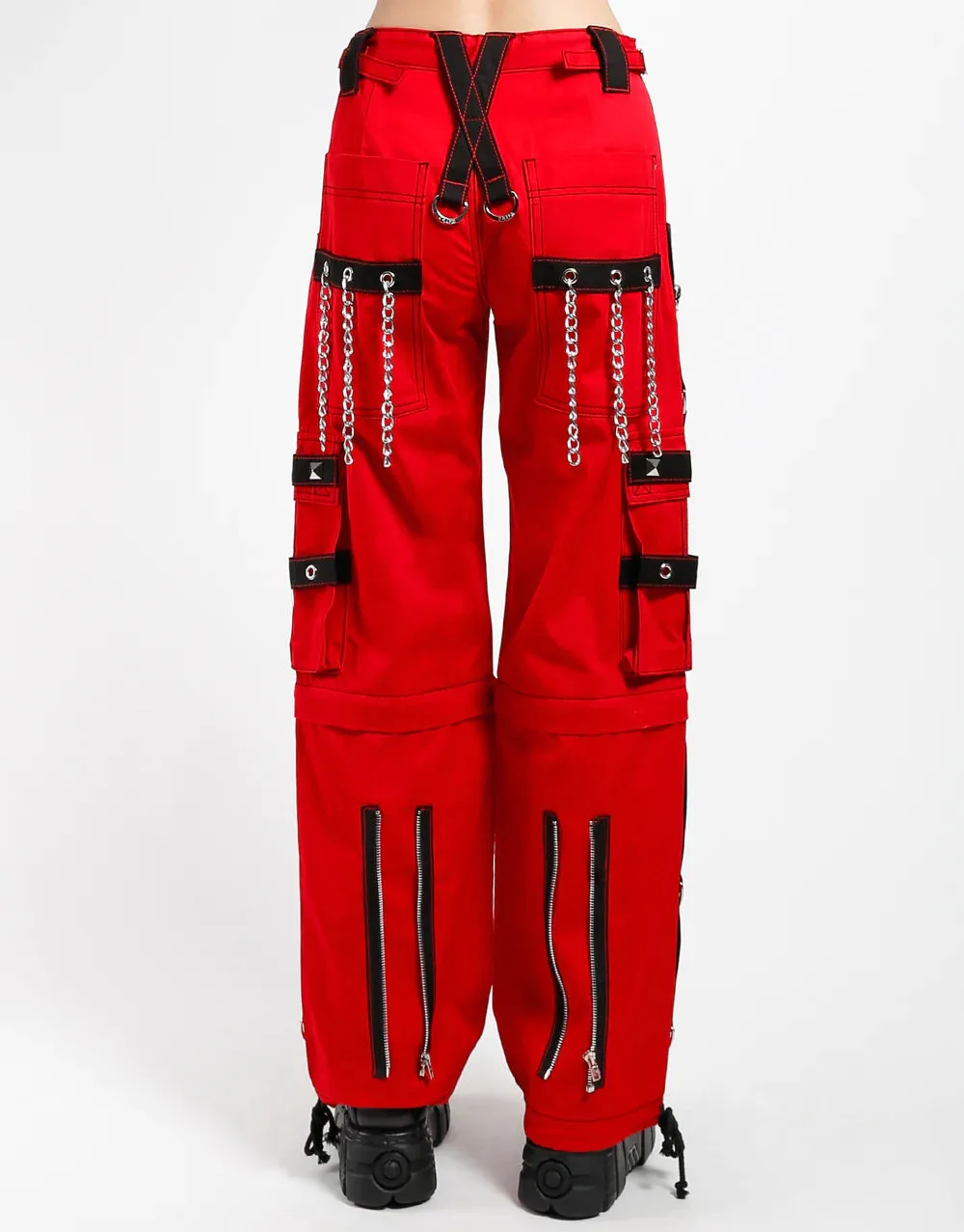 Zip Off Cuff Pant Red